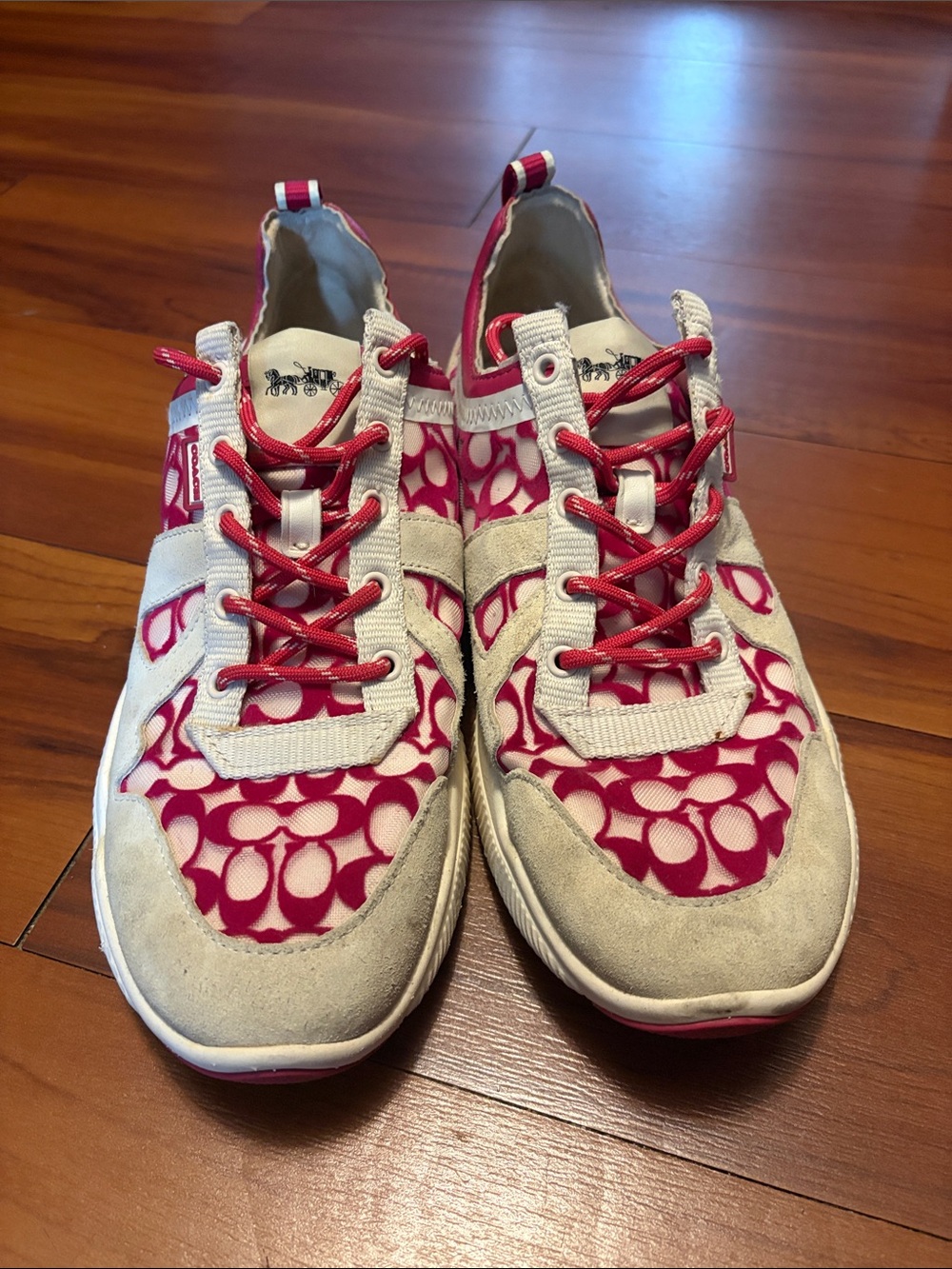 Coach CitySole Runner Sneakers Womens 11 B Raspberry Pink Monogram G4972